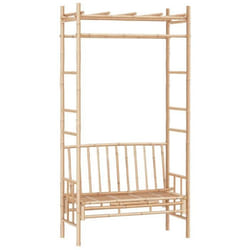 Banc de jardin meuble de patio d exterieur terrasse avec pergola 116 cm bambou