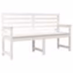 Banc de jardin - Blanc - Bois massif de pin - 1595 x 48 x 915 cm - 3 personnes - Extérieur