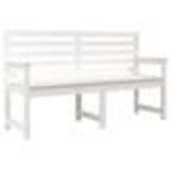Banc de jardin - Blanc - Bois massif de pin - 1595 x 48 x 915 cm - 3 personnes - Extérieur