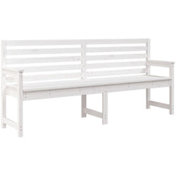 Banc de jardin meuble de patio d'extérieur terrasse blanc 203,5 x 48 x 91,5 cm bois massif de pin