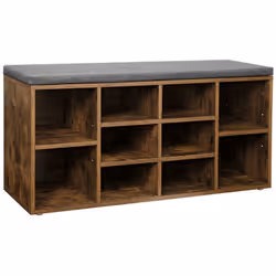 Essayez ce banc à chaussures de 104 x 30 cm bien agencé qui vous permet d’optimiser votre espace de rangement pour au final g ...