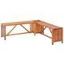 Banc de jardin - Acacia - 117x117x40 cm - Résistant aux intempéries - Avec jardinière - 3 places
