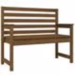 Banc de jardin - Bois de pin massif - 109 x 48 x 915 cm - Marron miel - 2 personnes - Extérieur