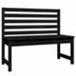 Banc de jardin - Bois massif - Noir - 109 x 48 x 915 cm - Dossier pratique - 3 places
