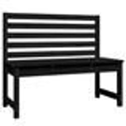 Banc de jardin - Bois massif - Noir - 109 x 48 x 915 cm - Dossier pratique - 3 places