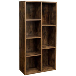 Bibliothèque à 7 compartiments étagère à 7 cubes ouverts rangement pour salon et bureau 50 x 24 x 106 cm style industriel marron rustique