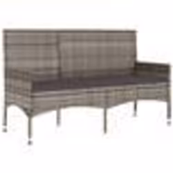 Banc de jardin - Non spécifié - 3 places - Résine tressée - Coussins inclus - Gris