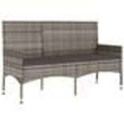 Banc de jardin - Non spécifié - 3 places - Résine tressée - Coussins inclus - Gris