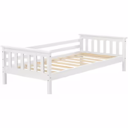 Lit d'enfant Ce lit d'enfant solide en bois de pin sera l'accessoire parfait de la chambre d'enfant tout en assurant le confo ...