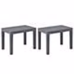 Banc de jardin - Multicolore - 2 pcs - Plastique résistant - Aspect bois - Facile à nettoyer