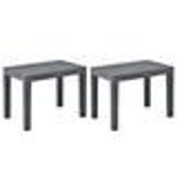 Banc de jardin - Multicolore - 2 pcs - Plastique résistant - Aspect bois - Facile à nettoyer