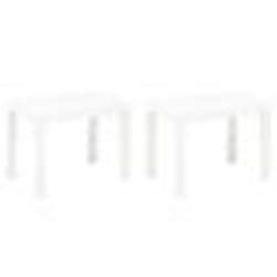 Banc de jardin meuble de patio d exterieur terrasses de jardin 2 pieces blanc plastique