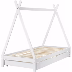 Lit tipi avec 2 sommier pour enfants Notre lit de tipi sera le favori de votre enfants. Grâce à la structure en bois, le lit  ...