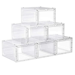 Boîtes à chaussures - Helloshop26 - Lot de 6 - Empilables - Pointure jusquà 45 - Plastique blanc