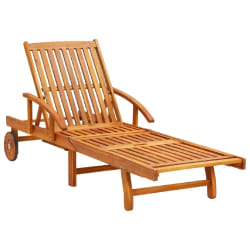 Helloshop26 Lot de 2 transats bois d'acacia solide