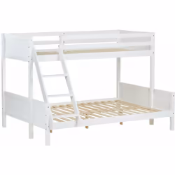 Description générale Ce lit superposé pour enfants offre 3 couchages, avec un lit double de 140 x 200 cm en bas et un lit sim ...