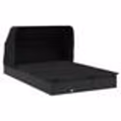 Transat chaise longue - Noir - 2 places - Toit pliable - Acier et résine tressée - 213 x 118 x 97 cm