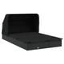 Transat chaise longue - Noir - 2 places - Toit pliable - Acier et résine tressée - 213 x 118 x 97 cm