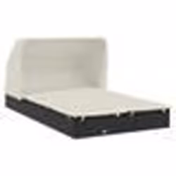 Transat - Noir - 2 places - Toit pliable - Acier et résine tressée - 213 x 118 x 97 cm