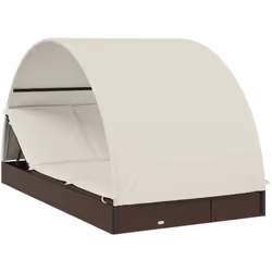 Ce transat 2 places avec un toit rond est idéal pour se détendre au bord de la piscine, sur votre balcon ou au camping pendan ...