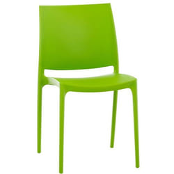 Chaise de jardin - Non spécifié - Design simple - Plastique vert - Empilable - Résistant aux UV
