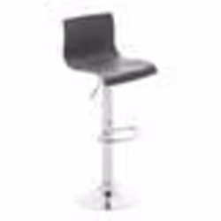 Tabouret de bar - Décoshop26 - 10_0001331 - Plastique gris - Piètement trompette - Hauteur réglable