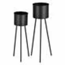 Supports de plantes - Non spécifié - Lot de 2 - Métal - Noir - Tailles différentes