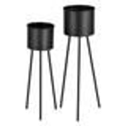 Supports de plantes - Non spécifié - Lot de 2 - Métal - Noir - Tailles différentes