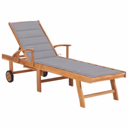 Cette chaise longue classique en bois avec un design à lattes attrayant, ajoute une touche de charme rustique à votre jardin, ...