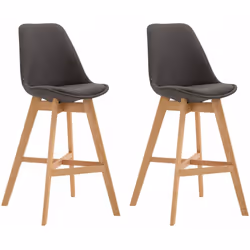 Lot de 2 tabouret de bar chaise haute design moderne en tissu gris foncé Le dossier et le repose-pied permettent une posture ...