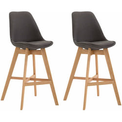 Lot de 2 tabouret de bar chaise haute design moderne en tissu gris foncé 100001302