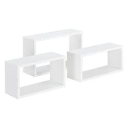 Lot de 3 etageres murales set d etageres flottantes stylees de tailles differentes blanc