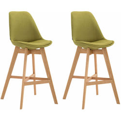 Lot de 2 tabouret de bar chaise haute design moderne en tissu vert 100001298