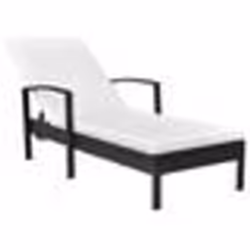 Transat - Meuble de jardin - Chaise longue - Rotin synthétique - Réglable 4 positions - Coussin doux