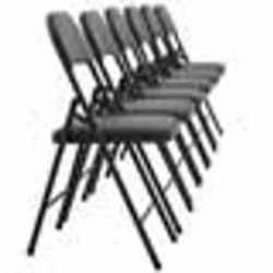 Chaises de bureau - Non spécifié - Lot de 6 - Similicuir gris - Métal noir - Pliables