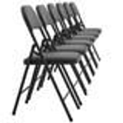 Chaises de bureau - Non spécifié - Lot de 6 - Similicuir gris - Métal noir - Pliables