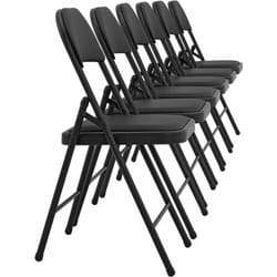 Décoshop26 - Lot de 6 chaises de bureau chaise de conférence visiteur en synthétique et métal noir pliable 030005807