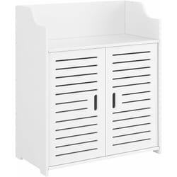 Helloshop26 - Meuble de salle de bain stylé avec étagères meuble de rangement à 2 portes 72 cm blanc