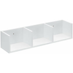 Helloshop26 - Meuble mural design étagère flottante stylée 3 compartiments de rangement 75 cm blanc