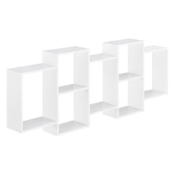 etagere flottante stylee 7 compartiments de rangement capacite de charge 25 kg panneau de particules melamine 161 x 18 x