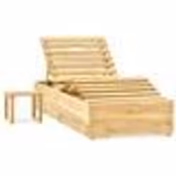Transat chaise longue bain de soleil lit de jardin terrasse meuble d exterieur 198 cm avec table bois de pin impregne de