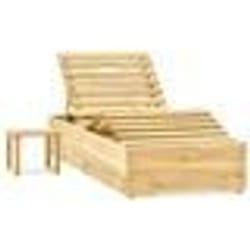 Transat chaise longue bain de soleil lit de jardin terrasse meuble d exterieur 198 cm avec table bois de pin impregne de
