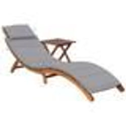 Transat - Acacia - Chaise Longue - Confortable - Pliable - Avec Table et Coussin