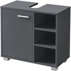 Meuble sous lavabo design meuble de rangement pour salle de bain sous vasque avec 3 étagères panneau de particules mélaminé 56 x 60 x 31 cm gris