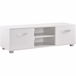 Meuble TV avec compartiments fermés et ouverts Ce support télé moderne et stylé est muni de 2 portes pour fermer les comparti ...