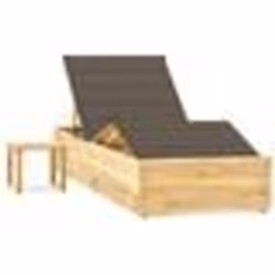 Transat - Non spécifié - 198 cm - Bois de pin imprégné - Dossier réglable - Avec table et coussin