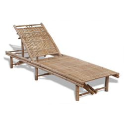 Transat chaise longue bain de soleil lit de jardin terrasse meuble d'extérieur bambou