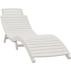 Helloshop26 - Transat chaise longue bain de soleil lit de jardin terrasse meuble d'extérieur 184 x 55 x 64 cm bois massif d'acacia blanc