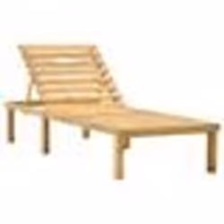 Transat chaise longue - Multicolore - Bois de pin imprégné - Dossier réglable - Repose-pied réglable - 200x70 cm