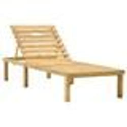 Transat chaise longue - Multicolore - Bois de pin imprégné - Dossier réglable - Repose-pied réglable - 200x70 cm